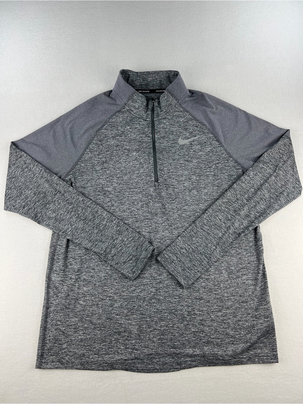 Nike Dri Fit Element Half-Zip Running Pullover Charcoal Heather Gray Men Size L